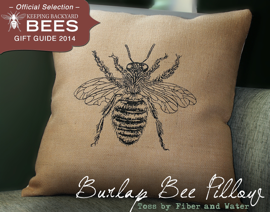 Burlap Bee Pillow