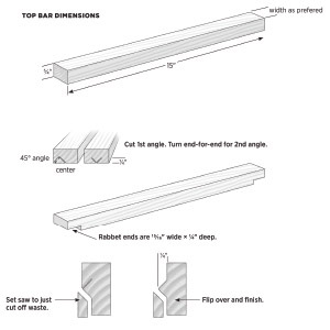 Cut 1st angle. Turn end-for-end for 2nd angle. Set saw to just cut off waste. Flip over and finish.