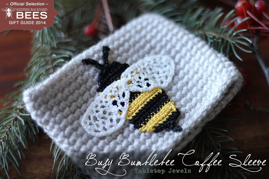 Busy Bumblebee Coffee Sleeve Cozy by Tabletop Jewels